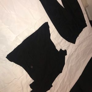 Black jogger bottoms, Cherokee infinity scrub top
